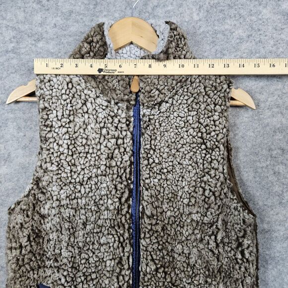 Simply Southern Women's Size S Sherpa Full Zip Vest Mottled Brown Faux Fur - Picture 11 of 15